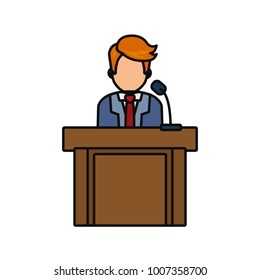 lawyer speaking in court icon 