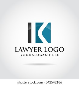 Lawyer template logo design. Abstract letter K concept. 