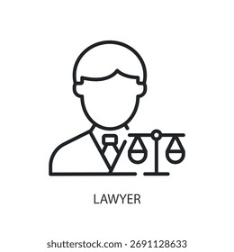 Anwalt dünne Linie Vektorsymbole.