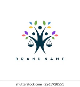 lawyer tree logo design vector