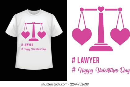 Lawyer Valentine's Day T-shirt Designs Template