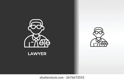 Lawyer Vector, Icon Or Logo Sign Isolated Symbol Illustration