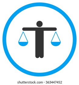 Lawyer vector icon. Style is bicolor flat symbol, blue and gray colors, rounded angles, white background.