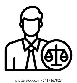 Lawyer Vector Line Icon Design