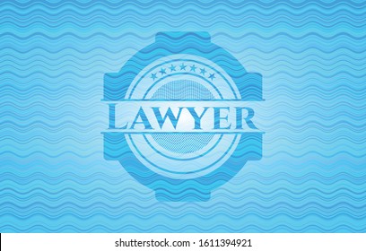 Lawyer water wave representation badge. Vector Illustration. Detailed.