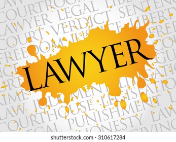 Lawyer word cloud concept