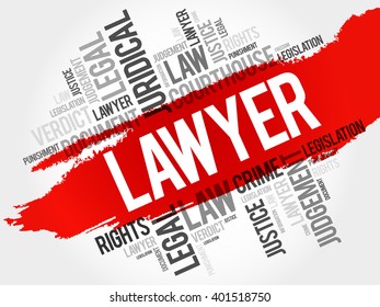 Lawyer word cloud concept