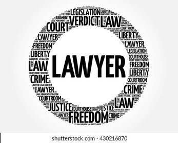 Lawyer word cloud concept
