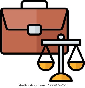 Lawyers Briefcase Concept vector color icon design, Law Firm and Legal institutions Stock illustration