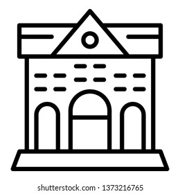Lawyers courthouse icon. Outline lawyers courthouse vector icon for web design isolated on white background