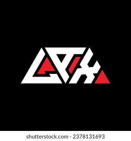 LAX triangle letter logo design with triangle shape. LAX triangle logo design monogram. LAX triangle vector logo template with red color. LAX triangular logo Simple, Elegant, and Luxurious design.