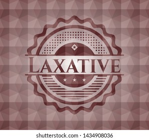 Laxative red seamless geometric badge.