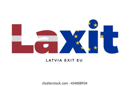 LAXIT - Latvia exit from European Union on Referendum. Vector Isolated