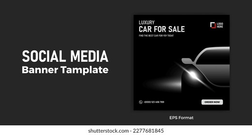 Laxury Car sale. Promotion social media post, Car ads, Car banner design template.