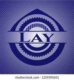 Lay badge with jean texture