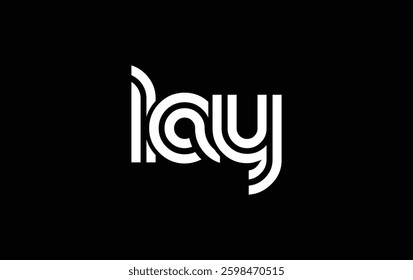 LAY Creative Unique Modern Letter Logo Design. Stylized logo featuring a unique letter design, presenting abstract minimalist aesthetics and modern appeal.
