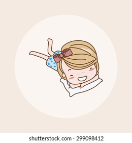 Lay Down, Day Dream Girl / Lady / Woman Isolated Vector / Image / Illustration / Drawing / Cartoon / Animation