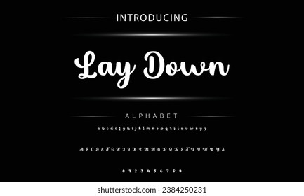 Lay Down signature Font Calligraphy Logotype Script Brush Font Type Font lettering handwritten