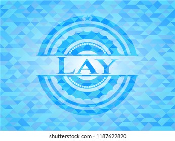 Lay light blue mosaic emblem