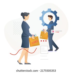 Lay Off - Loss of Job - Employee moving out - Illustration as EPS 10 File