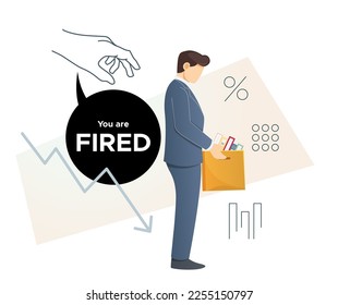 Lay Off - Loss of Job - Employee Fired- Illustration as EPS 10 File
