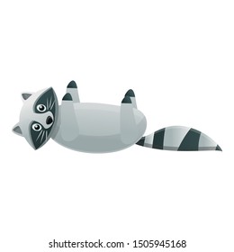 Lay on back raccoon icon. Cartoon of lay on back raccoon vector icon for web design isolated on white background