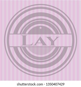 Lay realistic pink emblem