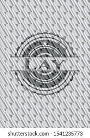 Lay silver color badge or emblem. Scales pattern. Vector Illustration. Detailed.
