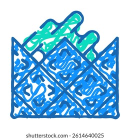 lay tiles doodle icon sketch vector. lay tiles sign. isolated symbol illustration