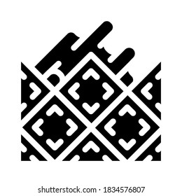 lay tiles glyph icon vector. lay tiles sign. isolated contour symbol black illustration