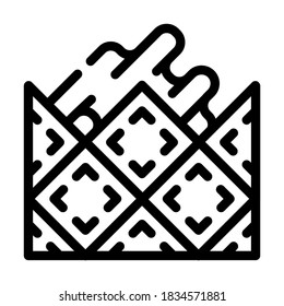 lay tiles line icon vector. lay tiles sign. isolated contour symbol black illustration