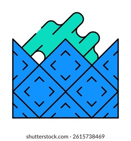 lay tiles line icon vector. lay tiles sign. isolated symbol illustration