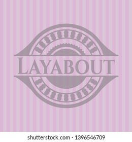 Layabout realistic pink emblem. Vector Illustration. Detailed.