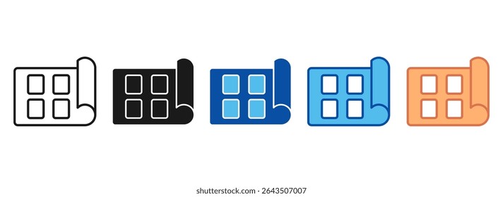 Layar Fleksibel Icon Set Multiple Style Collection