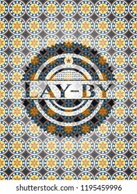 Lay-by arabic style emblem. Arabesque decoration.