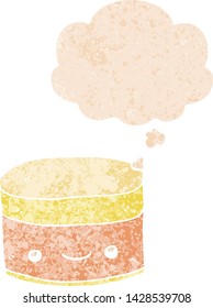 Layer 174 with thought bubble in grunge distressed retro textured style