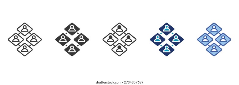 layer account icon set consisting of multiple styles vector illustration