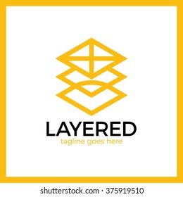 Layer App Logo. Three Rhomb