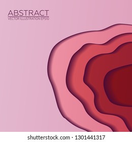 Layer art. Red and pink paper cut. Vector Image EPS10
