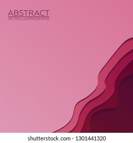 Layer art. Red and pink paper cut. Vector Image EPS10