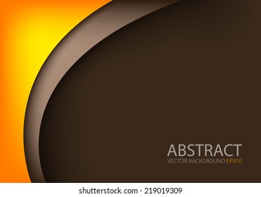 Layer background yellow orange and brown color with curve line for text and message modern artwork design