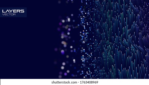 Layer big data binary flux. Bigdata flow abstract vector technology background.