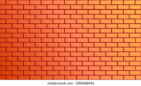 Layer of a Bricks pattern on the wall background, brick on the background, arranged in an orderly manner of the brick wall vector, fade color on the wall, free space on the wall for text background