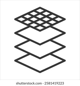 Layer By Layer Icon Vector Illustration Outline