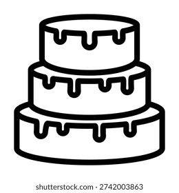 Layer cake icon line style transparent