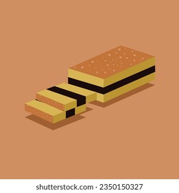 Layer cake illustration for food and cake design. This is also for the design of children's picture books and food recipe books
