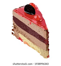 Layer Cake With Strawberry Jam and Cookies