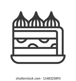 layer cake, sweets and dessert outline icon
