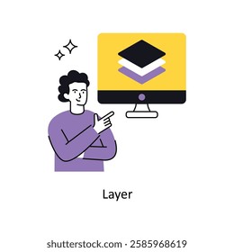 Layer Concept vector illustration.  isolated on white Background.