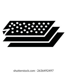 layer of fabric icon Flat outline fill black and white